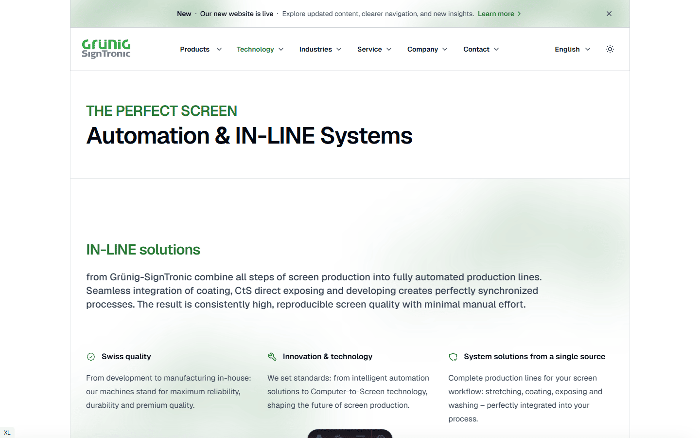 Automation and IN-LINE systems page