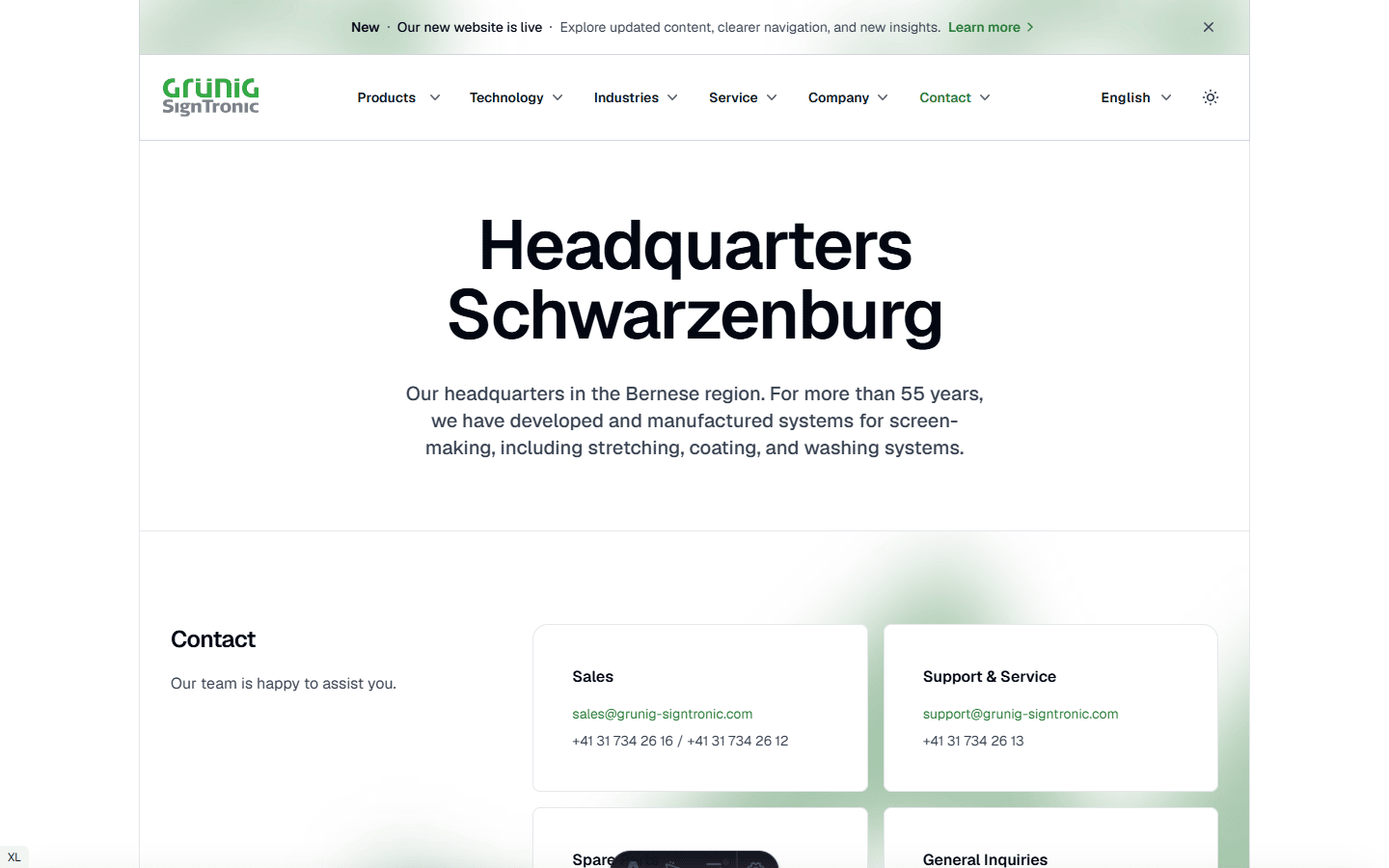 Headquarters Schwarzenburg contact page