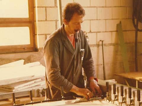 Hans-Ulrich Grünig during the early workshop phase in 1967 Hans-Ulrich Grünig during the early workshop phase in 1967